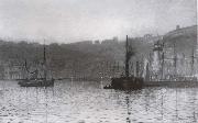 Atkinson Grimshaw Nightfall in the Harbour Scarborough oil painting picture wholesale